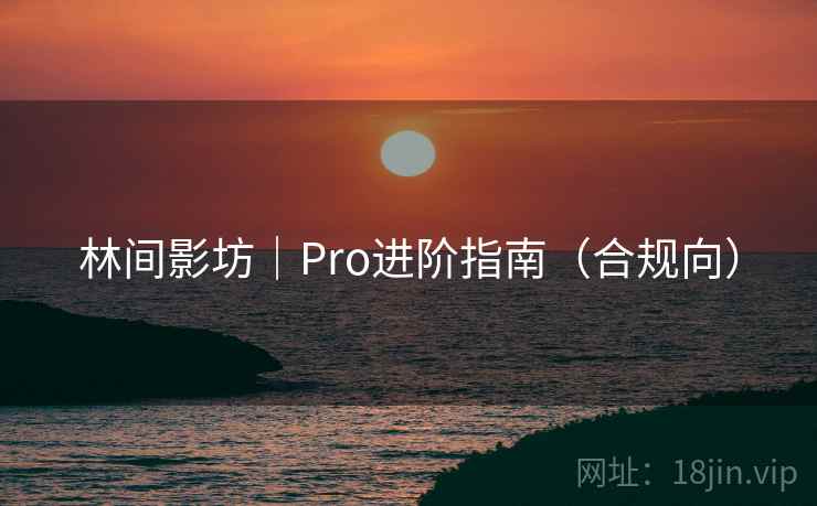 林间影坊｜Pro进阶指南（合规向）
